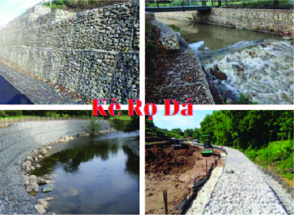 Gabion embankments in road construction and flood control